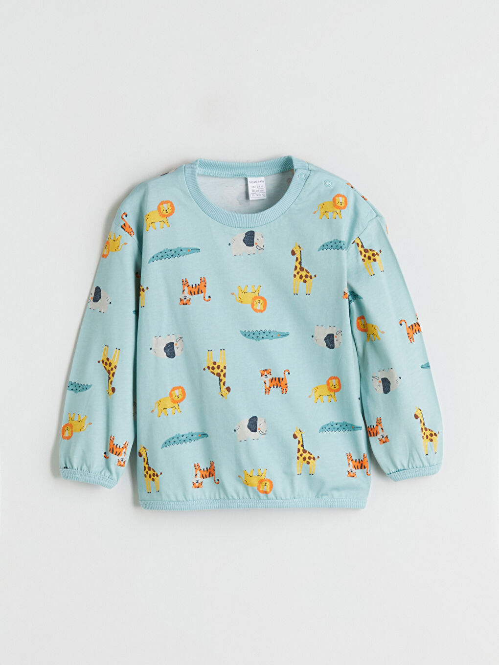 Mavi Bisiklet Yaka Erkek Bebek Sweatshirt ve Eşofman Alt 2'li-1