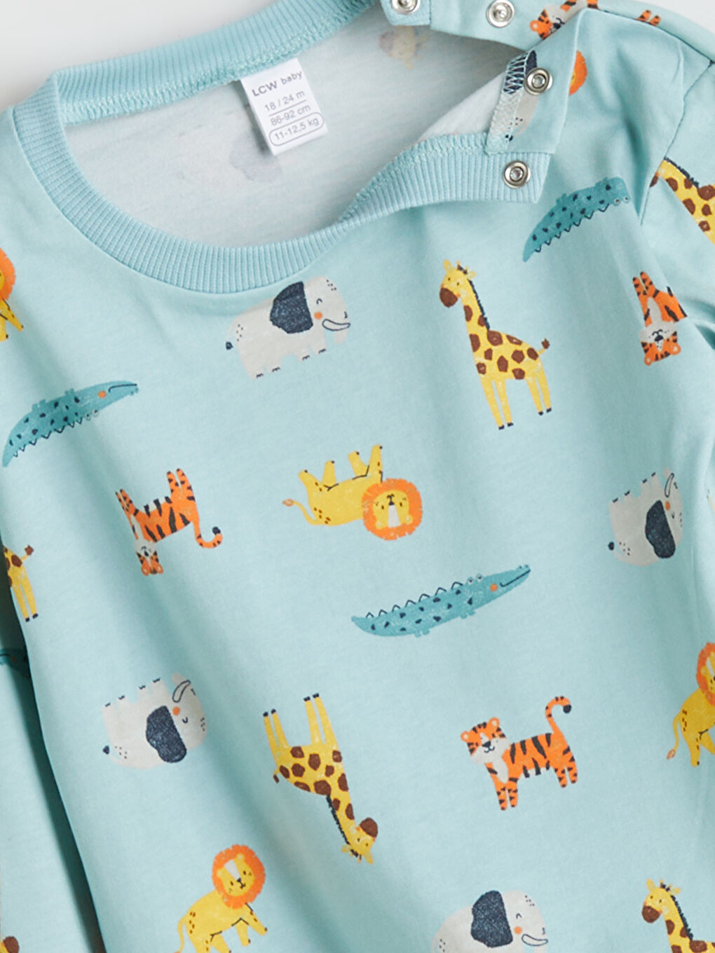 Mavi Bisiklet Yaka Erkek Bebek Sweatshirt ve Eşofman Alt 2'li-3