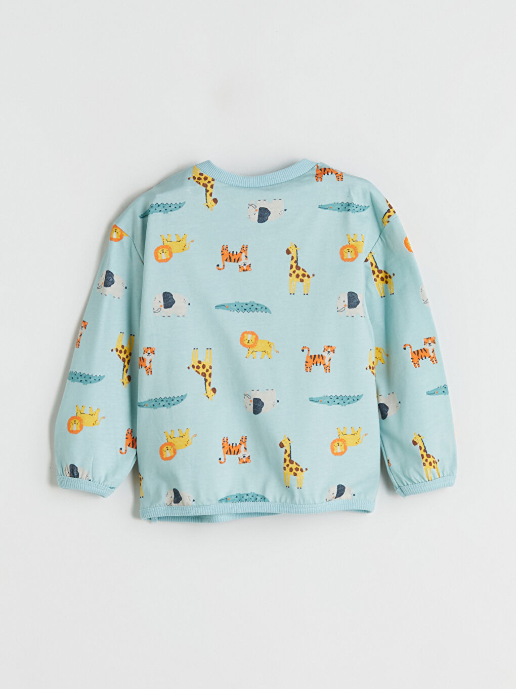 Mavi Bisiklet Yaka Erkek Bebek Sweatshirt ve Eşofman Alt 2'li-4