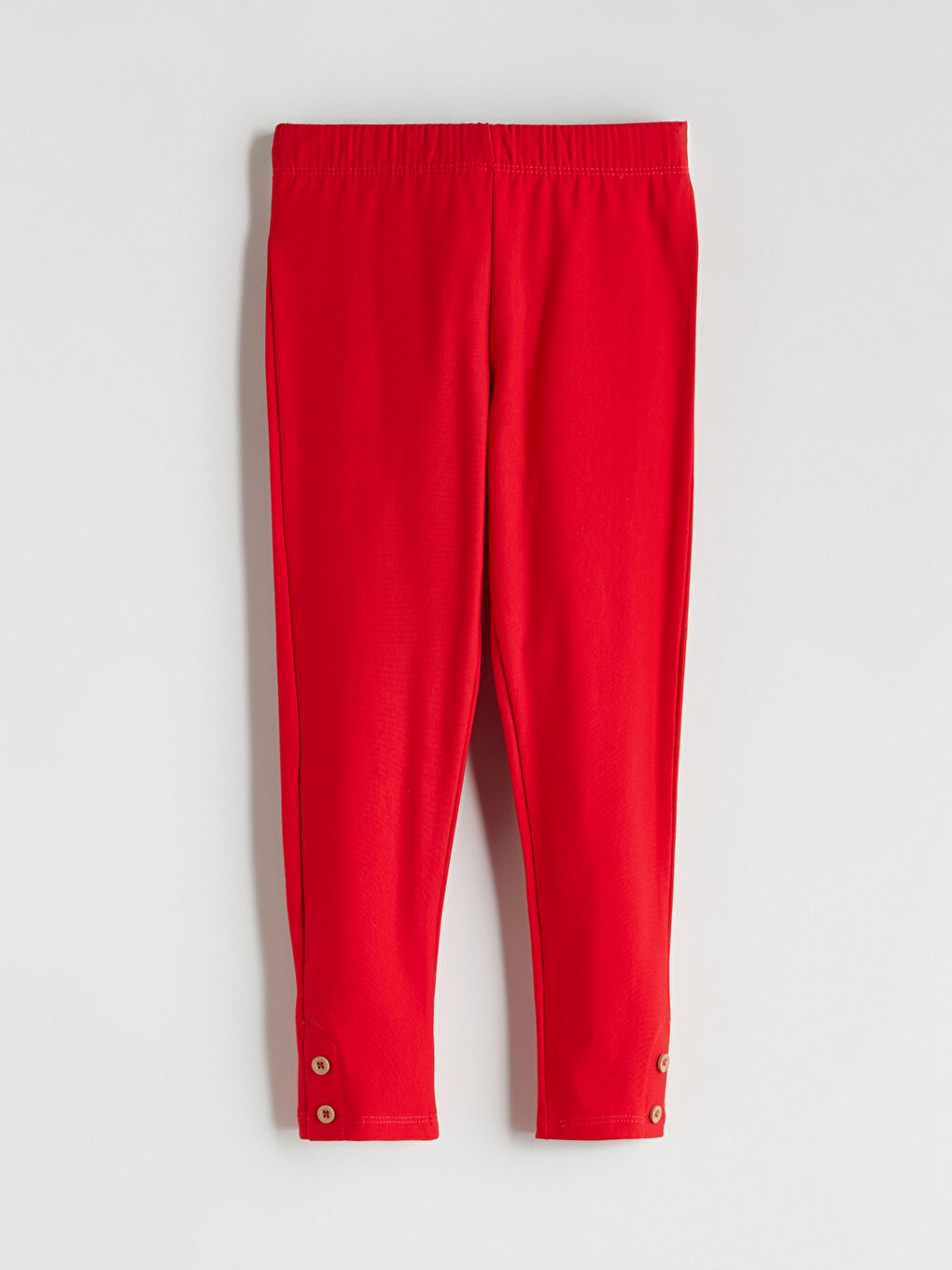 Kırmızı Beli Lastikli Basic Kız Çocuk Tayt 2'li-5