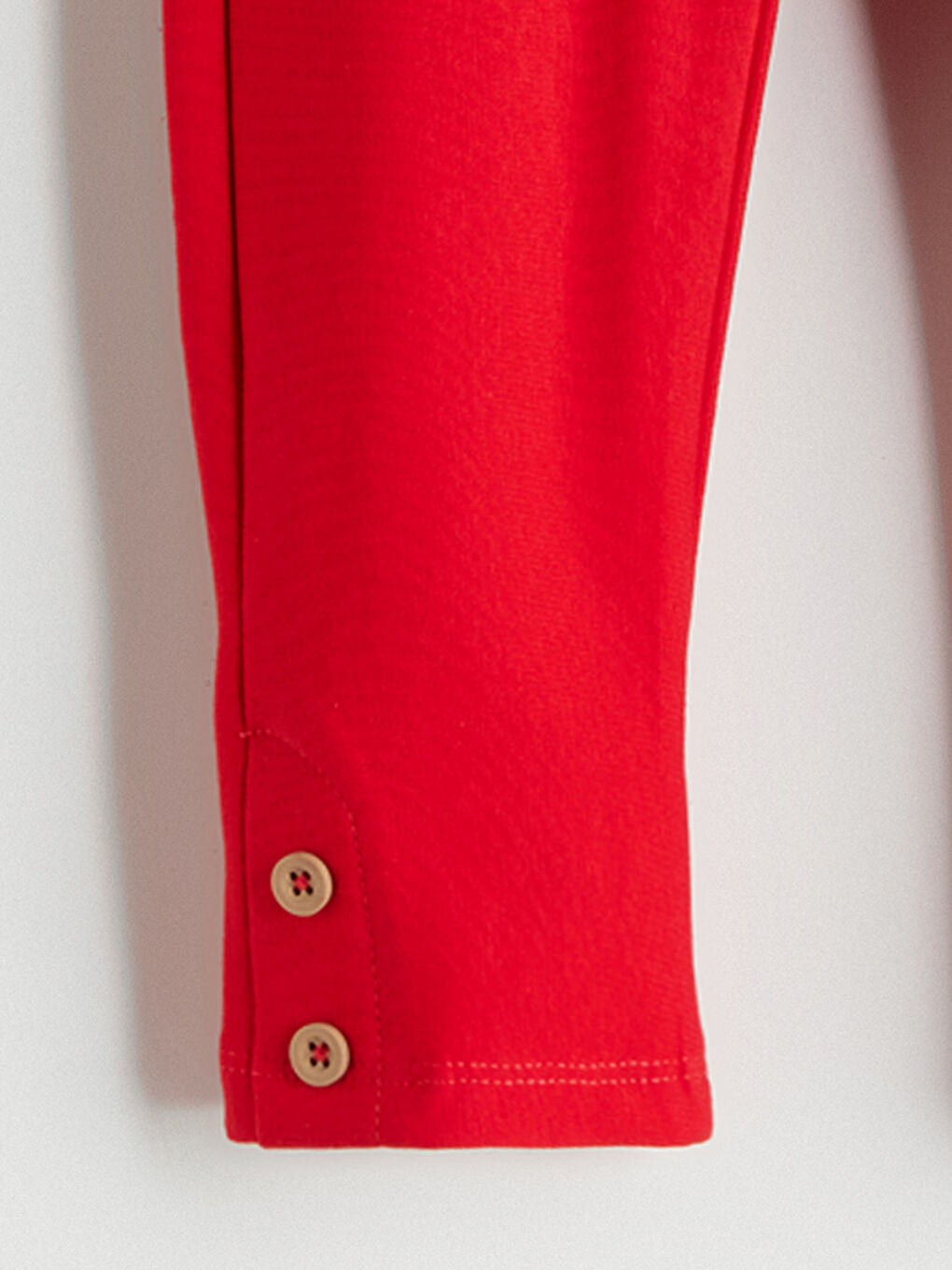 Kırmızı Beli Lastikli Basic Kız Çocuk Tayt 2'li-6