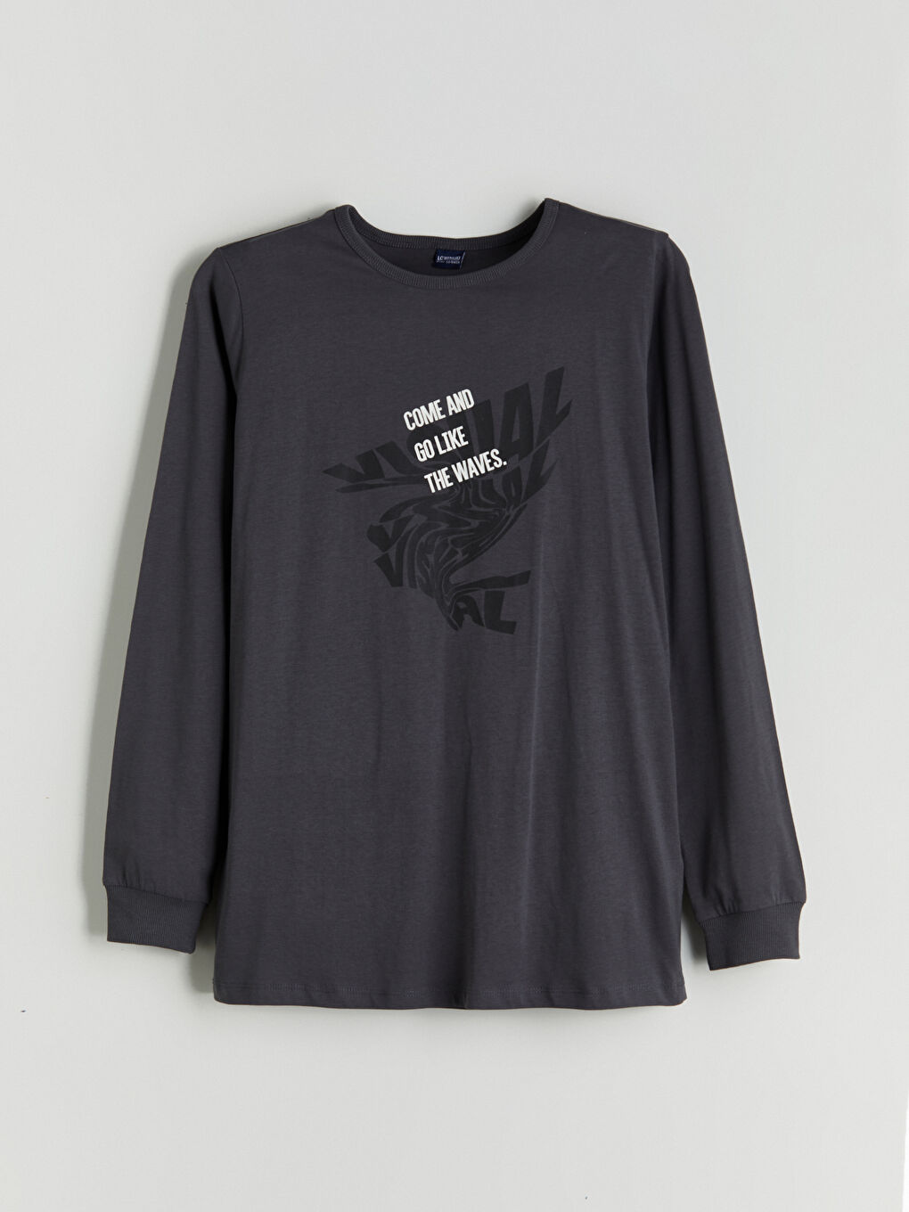 Antrasit Bisiklet Yaka Erkek Çocuk Pijama Üst