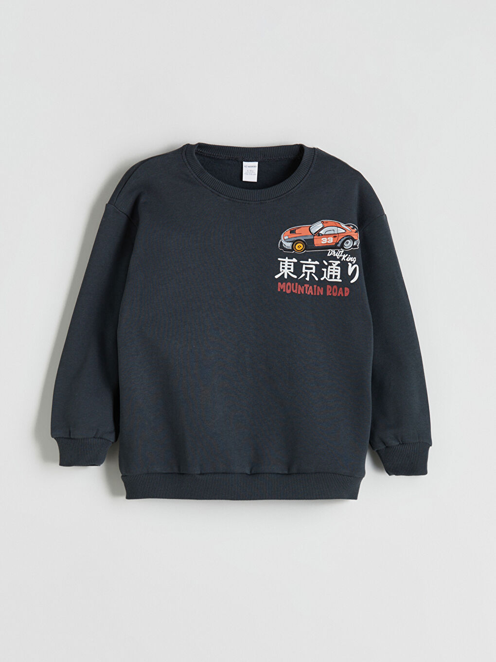 Antrasit Bisiklet Yaka Erkek Çocuk Sweatshirt