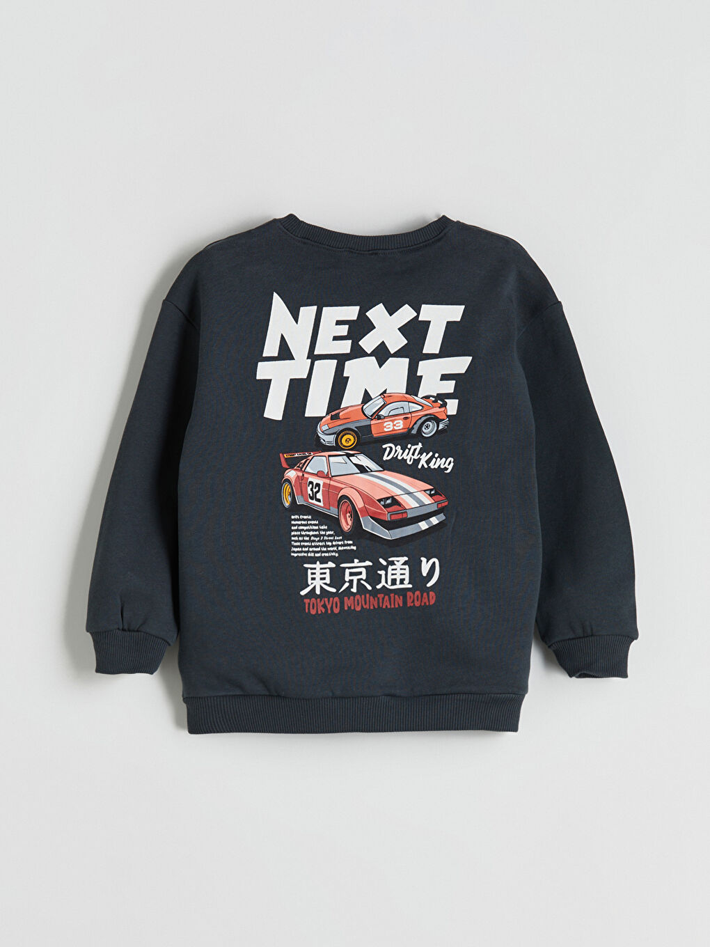 Antrasit Bisiklet Yaka Erkek Çocuk Sweatshirt-2