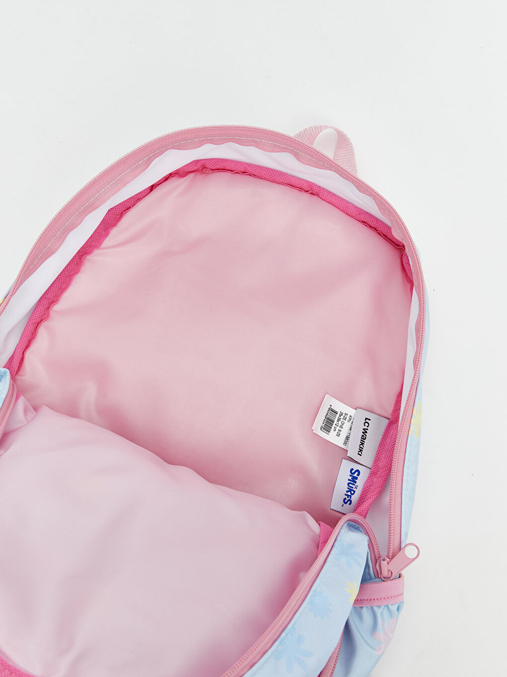 Mavi Şirinler Baskılı Kız Çocuk Okul Çantası-3