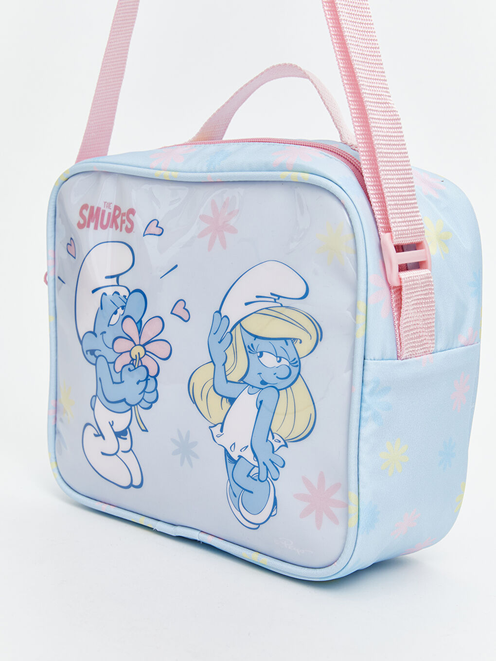 Mavi Şirinler Baskılı Kız Çocuk Beslenme Çantası-1
