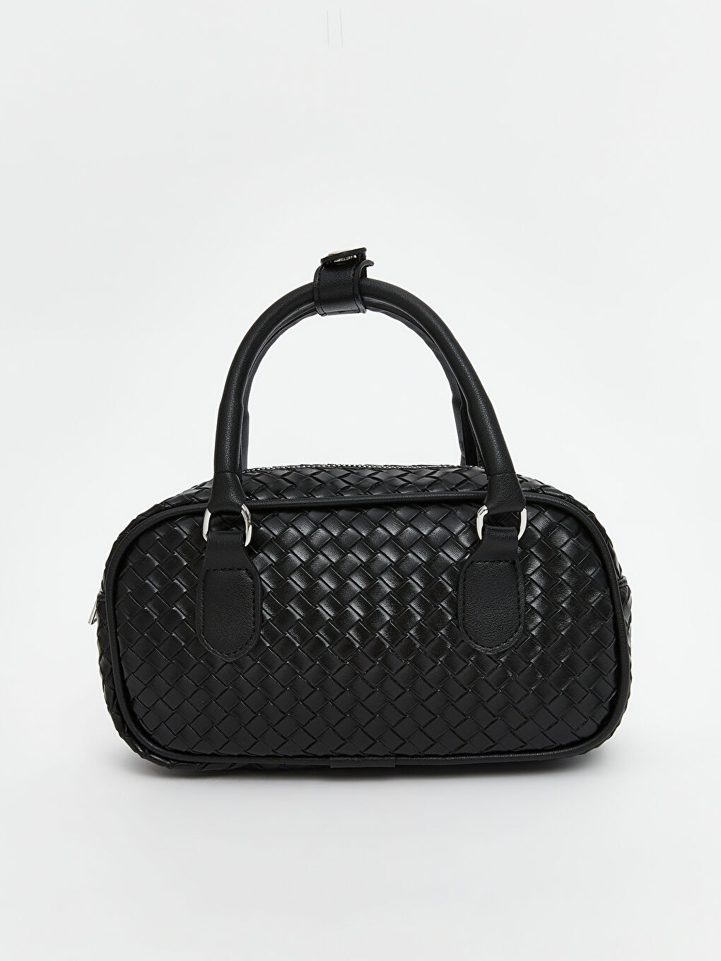 Siyah Deri Görünümlü Kadın Omuz Çantası