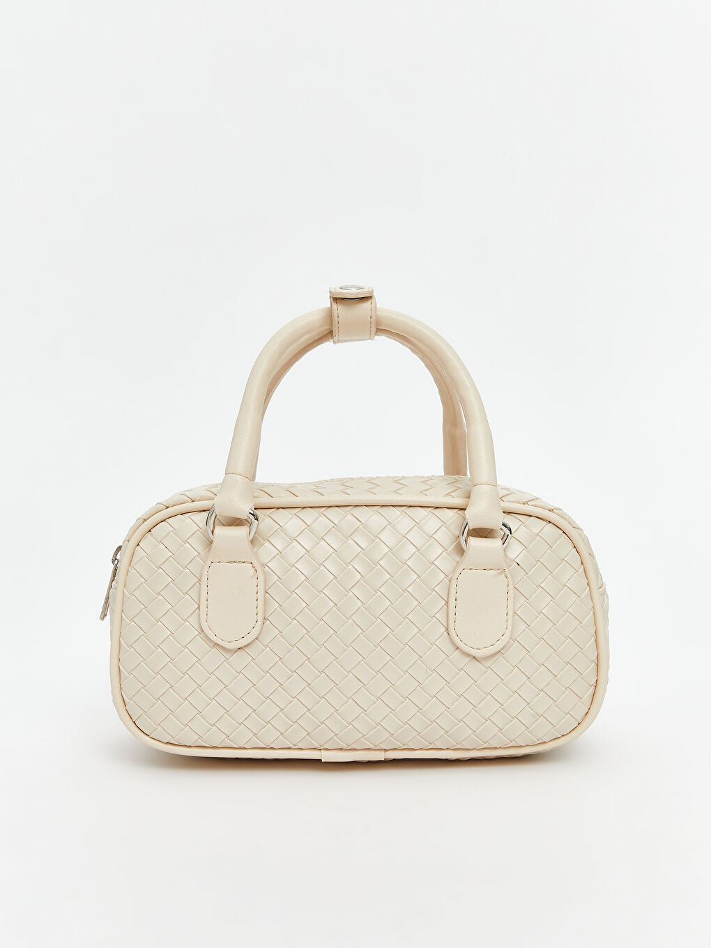 Ekru Deri Görünümlü Kadın Omuz Çantası