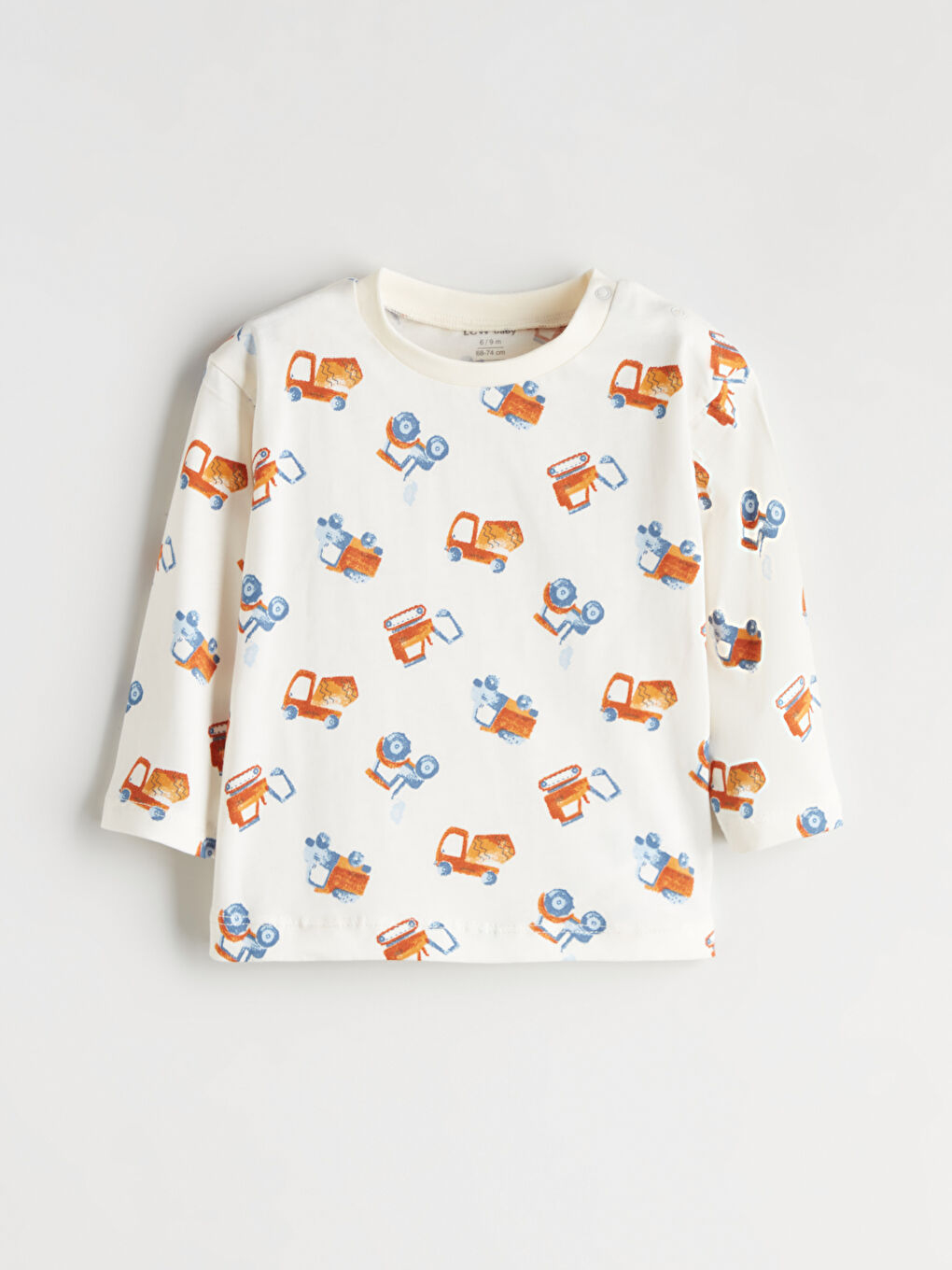 Ekru Bisiklet Yaka Erkek Bebek Tişört ve Eşofman Altı-3