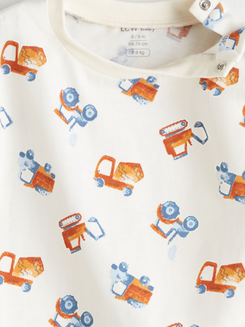 Ekru Bisiklet Yaka Erkek Bebek Tişört ve Eşofman Altı-4