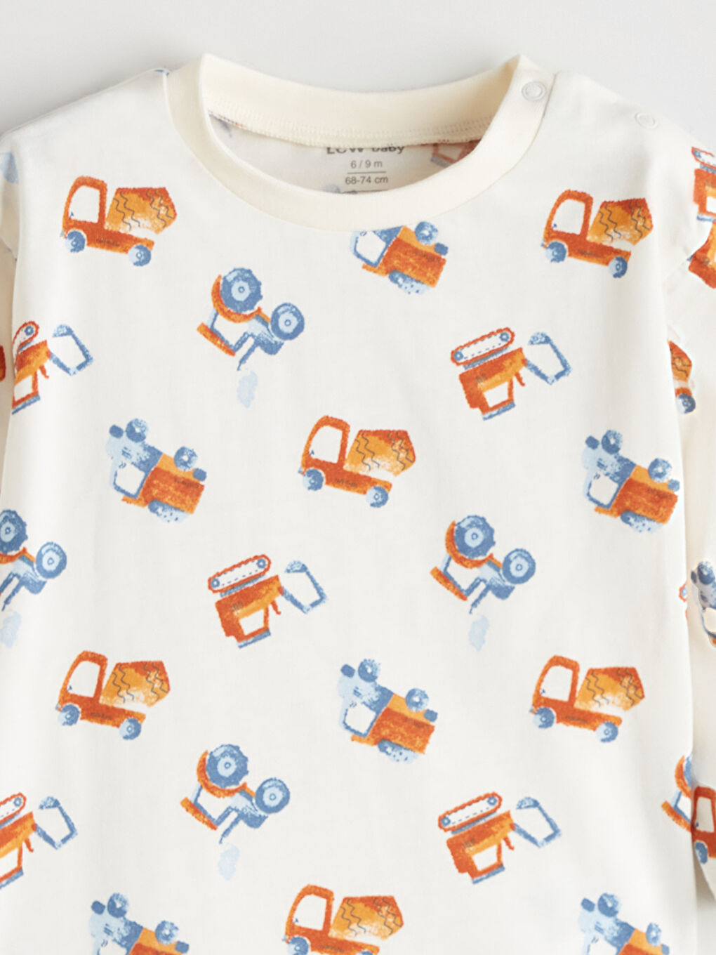 Ekru Bisiklet Yaka Erkek Bebek Tişört ve Eşofman Altı-5