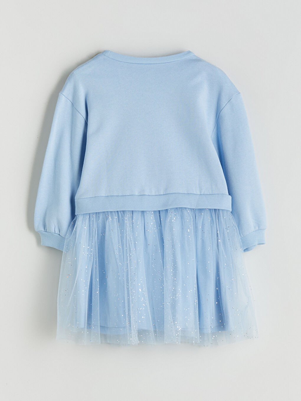 Mavi Bisiklet Yaka Frozen Baskılı Kız Çocuk Elbise-2