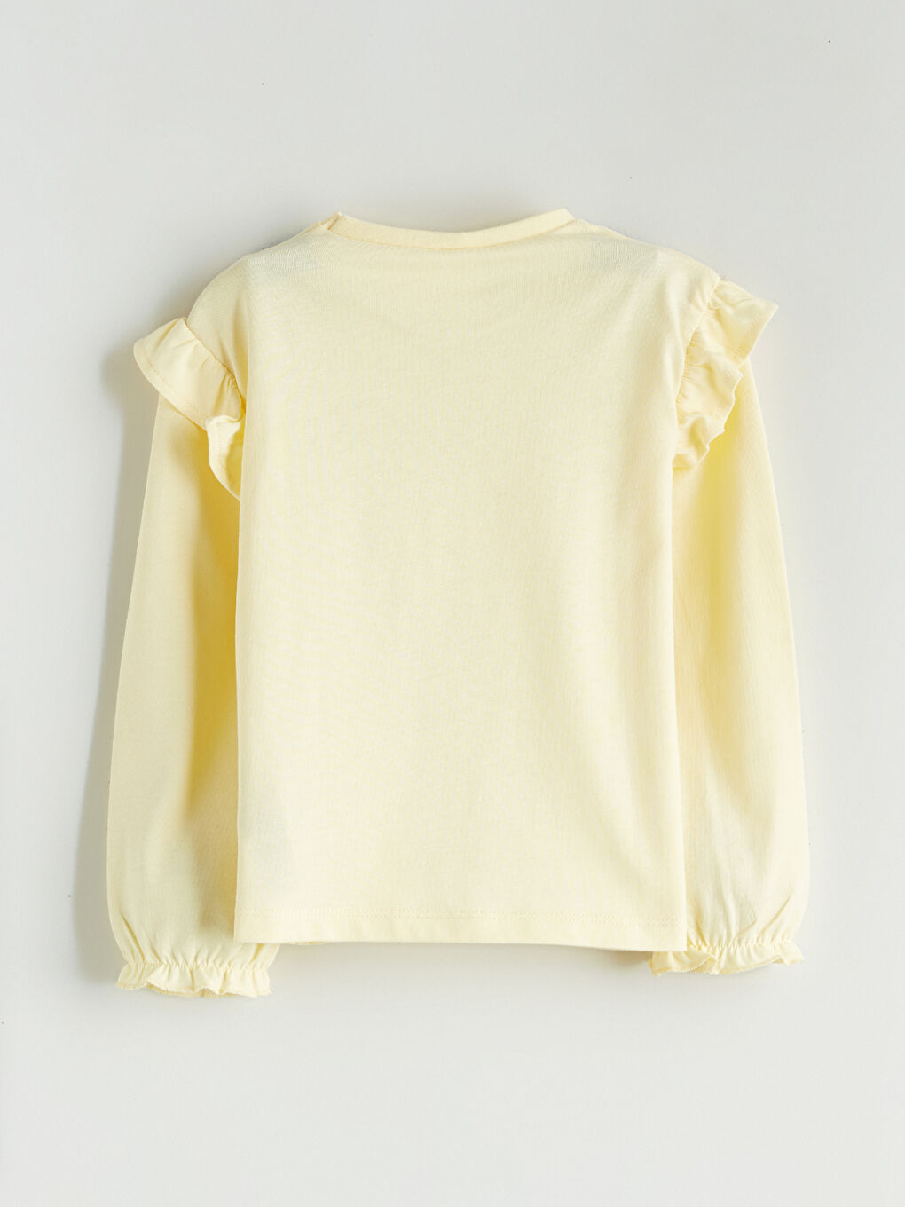 Sarı Bisiklet Yaka Tweety Baskılı Fırfırlı Kız Bebek Bluz ve Tayt 2'li-3