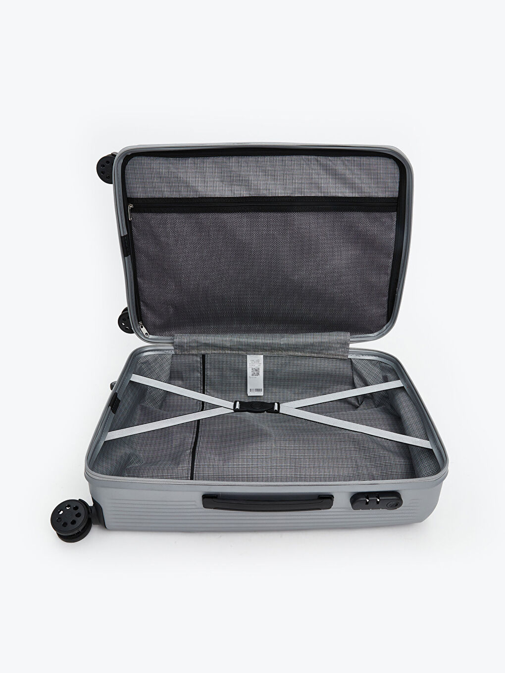 Gri Kilit Detaylı Büyük Boy Valiz-2