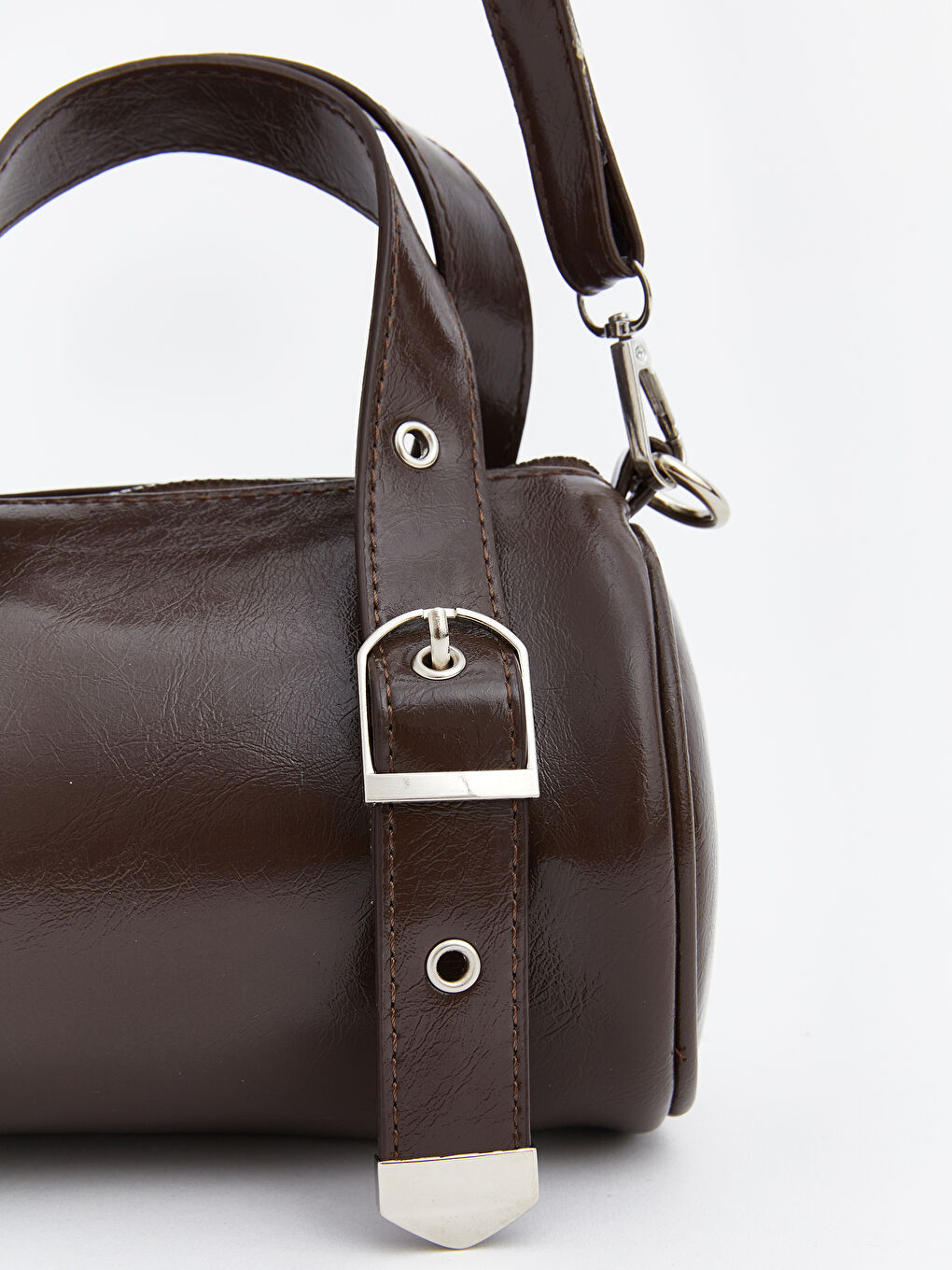 Kahverengi Deri Görünümlü Kadın Omuz Çantası-1