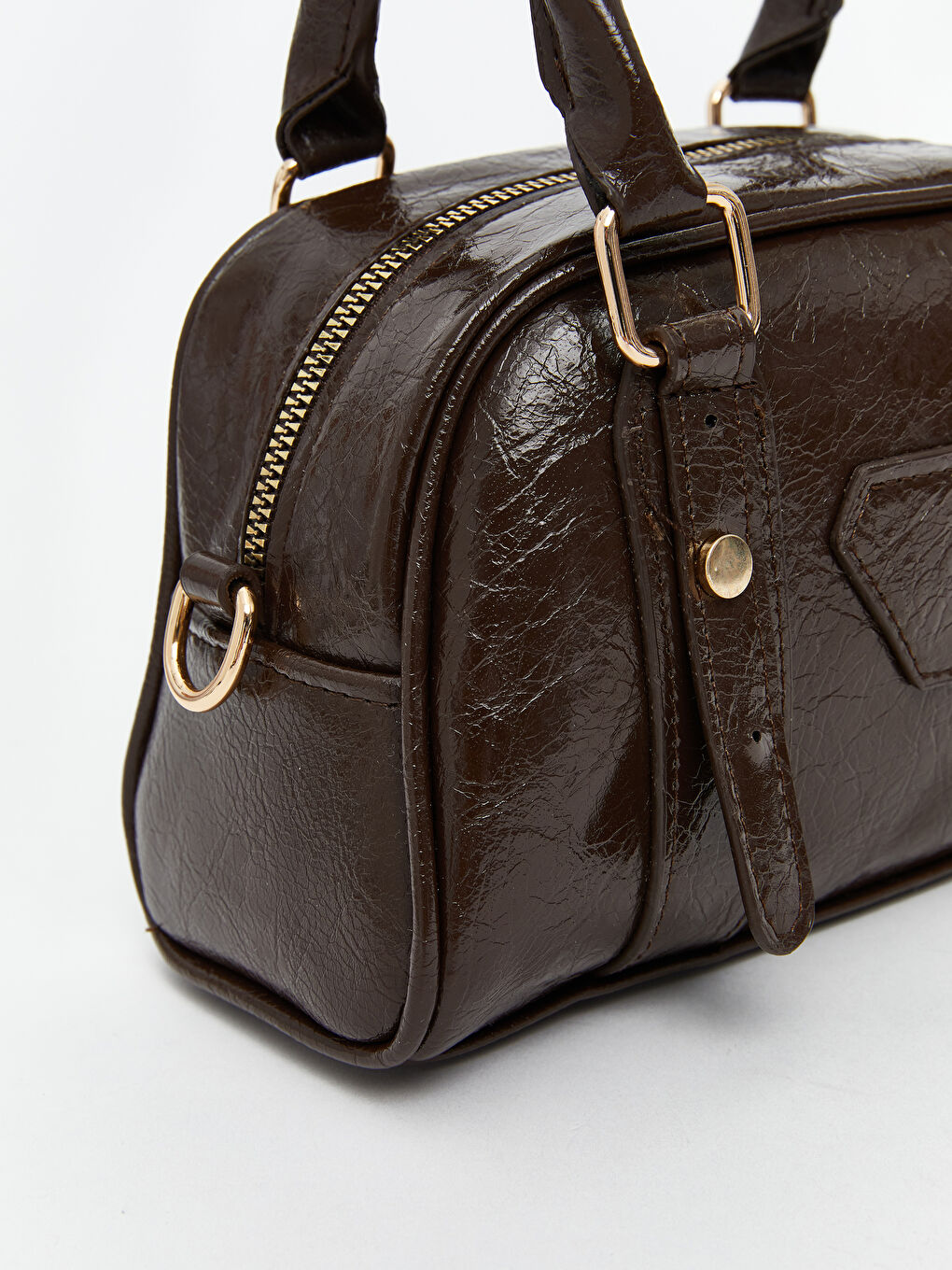 Kahverengi Deri Görünümlü Kadın Kol Çantası-2