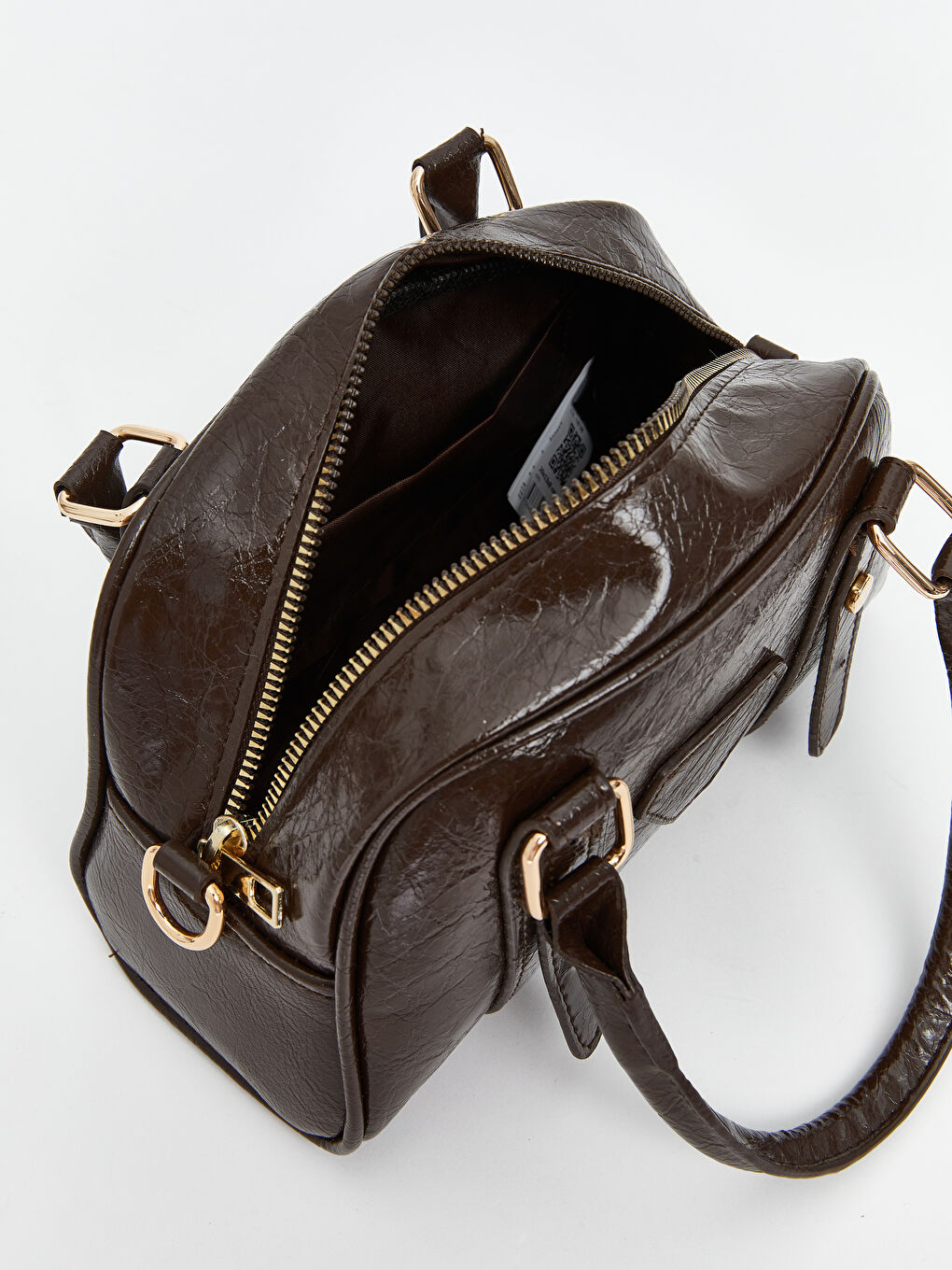 Kahverengi Deri Görünümlü Kadın Kol Çantası-3