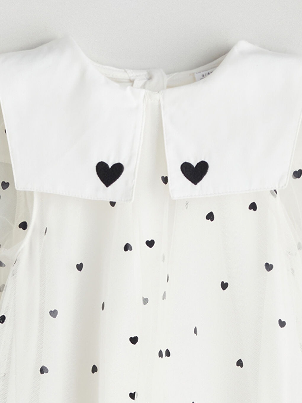 Tulle Heart Printed Girls' Dress-3