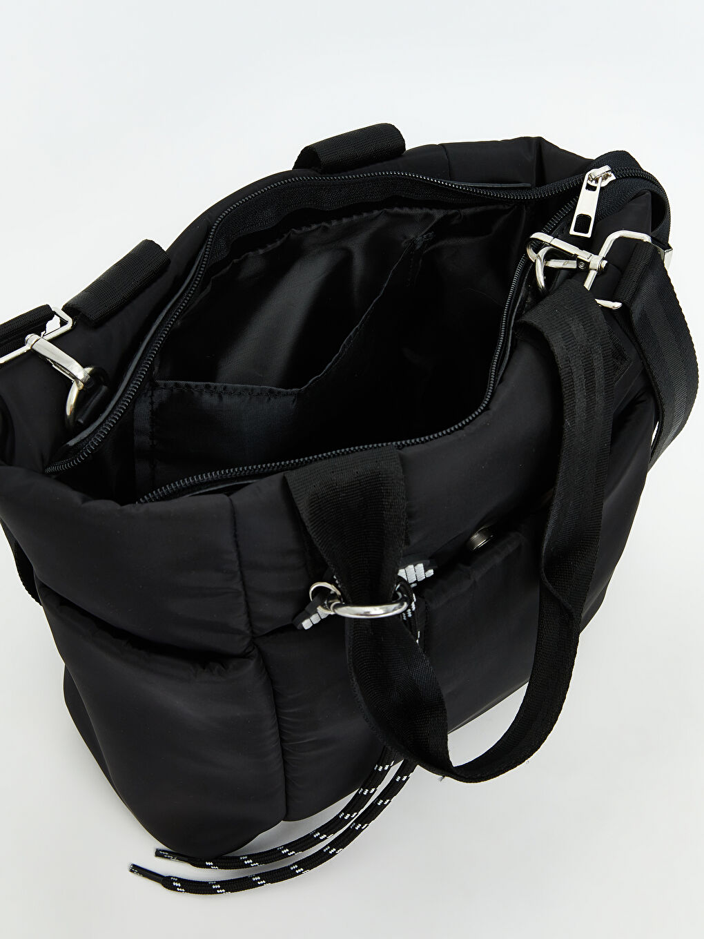 Siyah Anahtarlık Detaylı Kadın Omuz Çantası-3