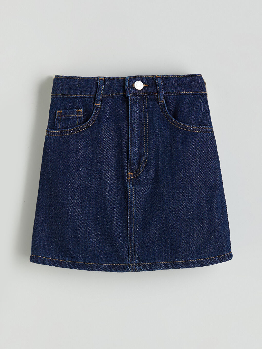 İndigo Beli Ayarlanabilir Lastikli Kız Çocuk Jean Etek