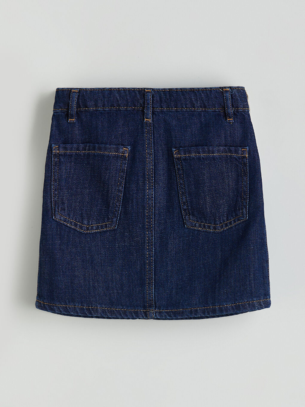 İndigo Beli Ayarlanabilir Lastikli Kız Çocuk Jean Etek-2