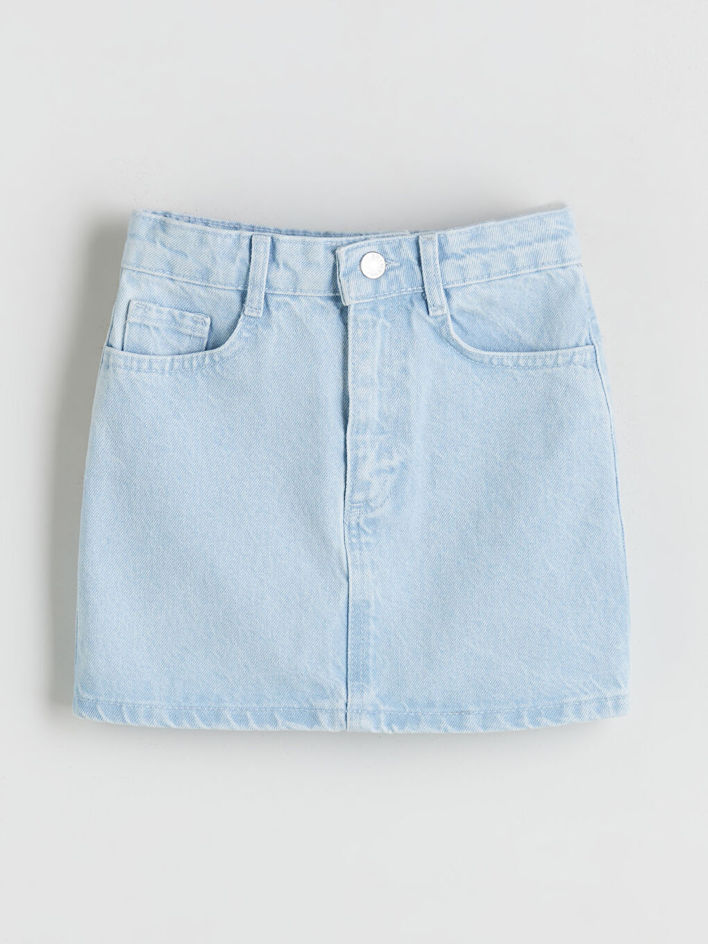 İndigo Beli Ayarlanabilir Lastikli Kız Çocuk Jean Etek