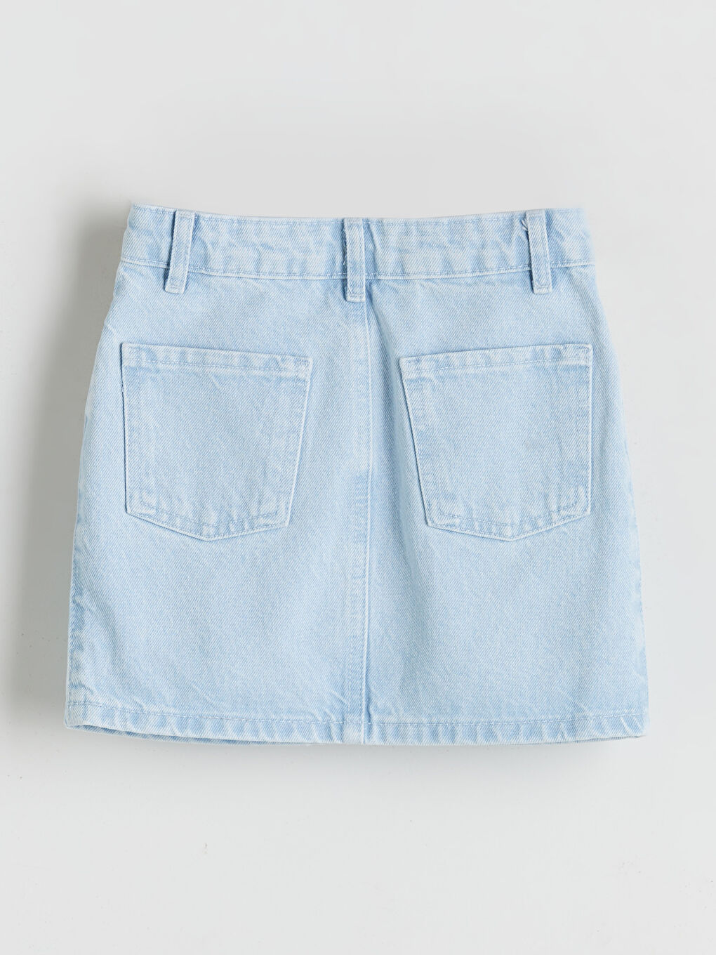 İndigo Beli Ayarlanabilir Lastikli Kız Çocuk Jean Etek-1