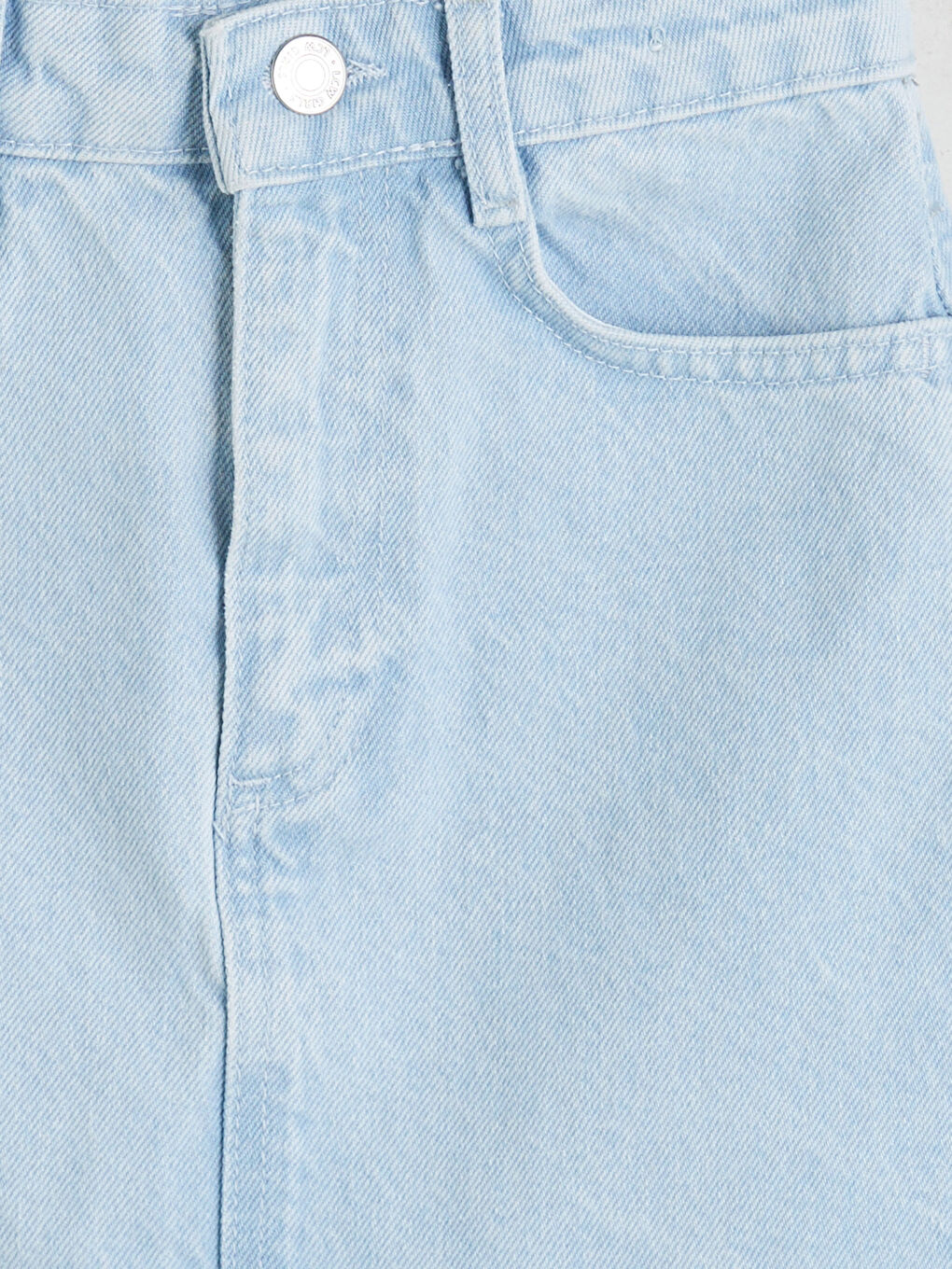 İndigo Beli Ayarlanabilir Lastikli Kız Çocuk Jean Etek-2