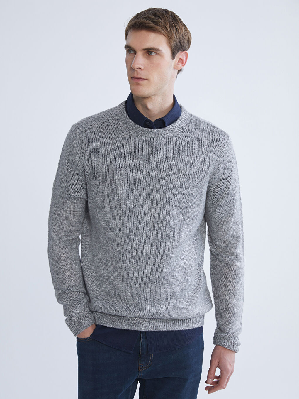 Crew Neck Long Sleeve Men's Sweater