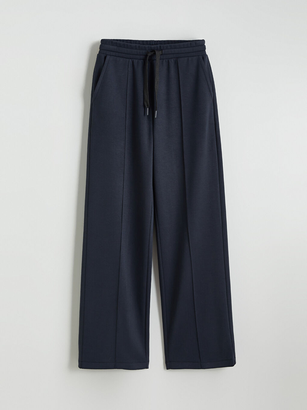 بنطلون رياضي واسع الأرجل بخصر مرن للسيدات-4