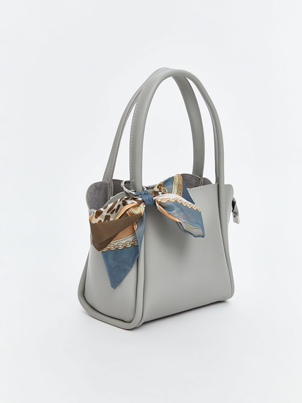 Gri Fular Detaylı Kadın Omuz Çantası-3