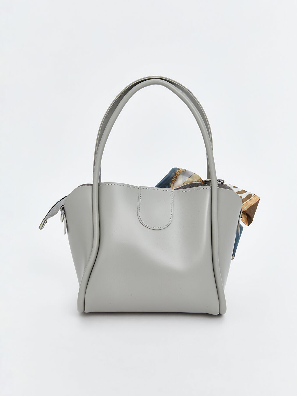 Gri Fular Detaylı Kadın Omuz Çantası-4