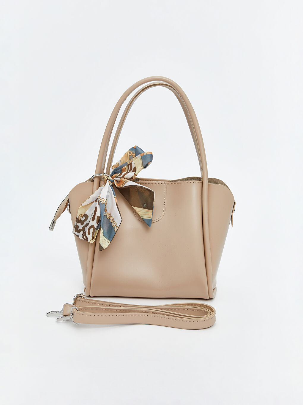 Kahverengi Fular Detaylı Kadın Omuz Çantası-2