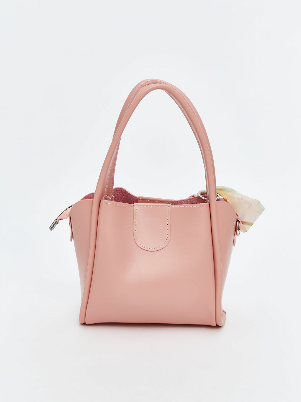 Pembe Fular Detaylı Kadın Omuz Çantası-4