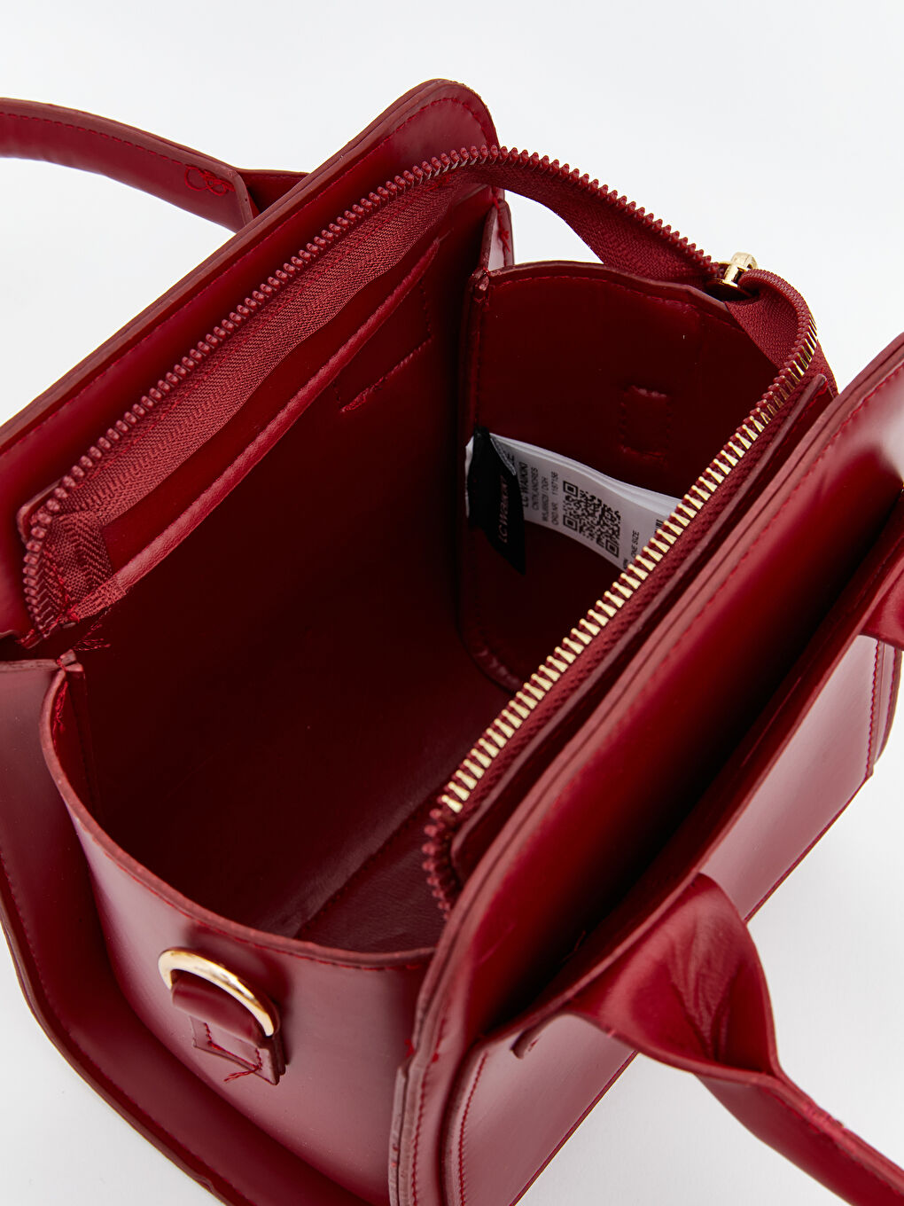 Bordo Deri Görünümlü Kadın Omuz Çantası-2