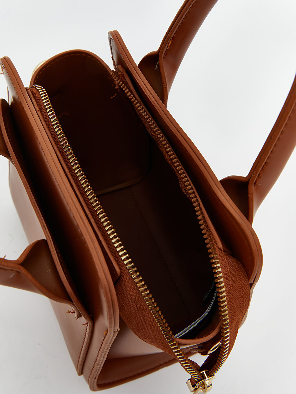 Kahverengi Deri Görünümlü Kadın Omuz Çantası-2