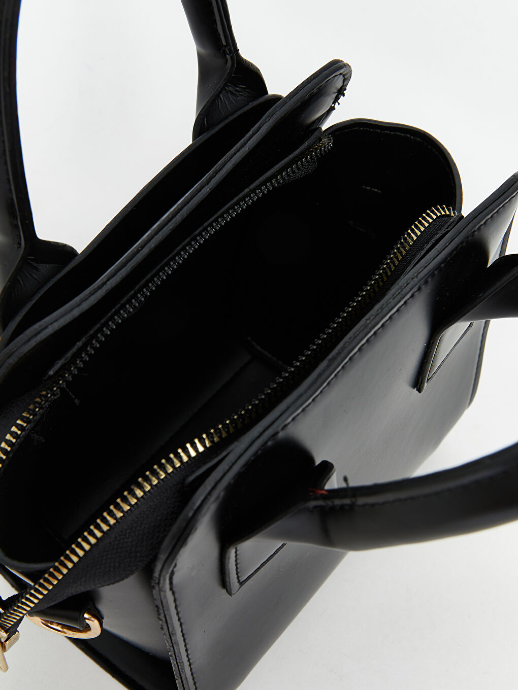 Siyah Deri Görünümlü Kadın Omuz Çantası-3