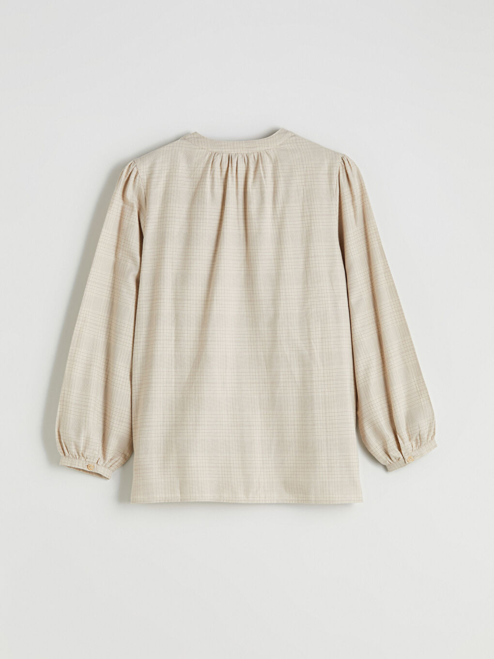 Crew Neck Plaid Women's Shirt-5