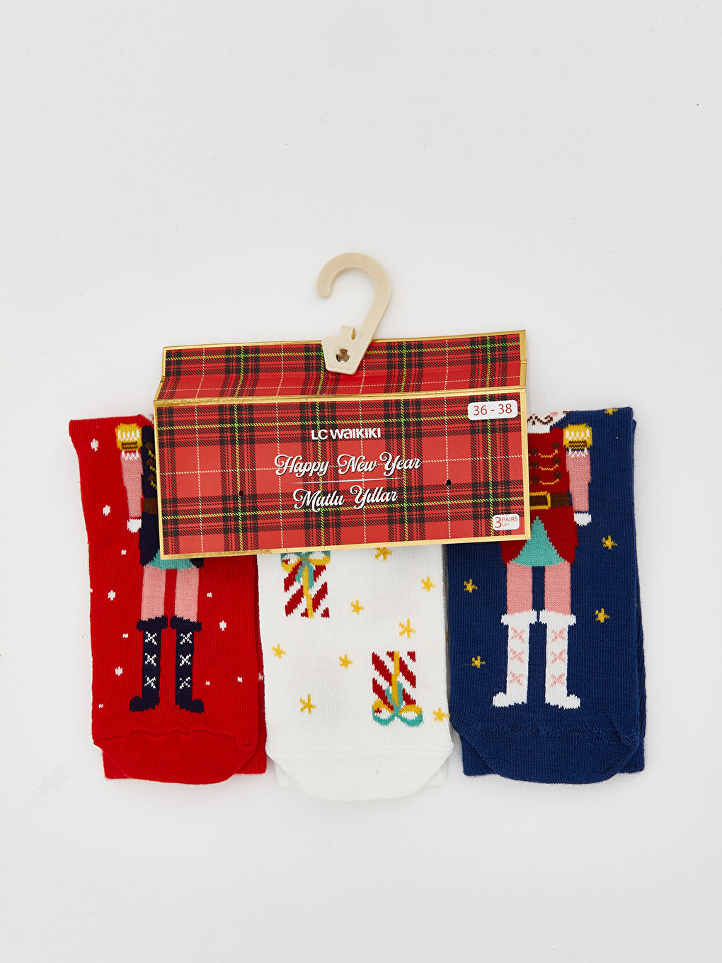 New Year Themed Women's Ankle Socks 3-Pack-1