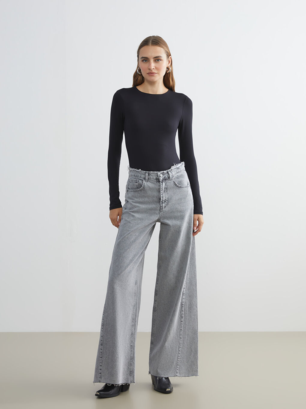 LCW Jeans Wideleg Women's Jeans -W5J706Z8-GRD