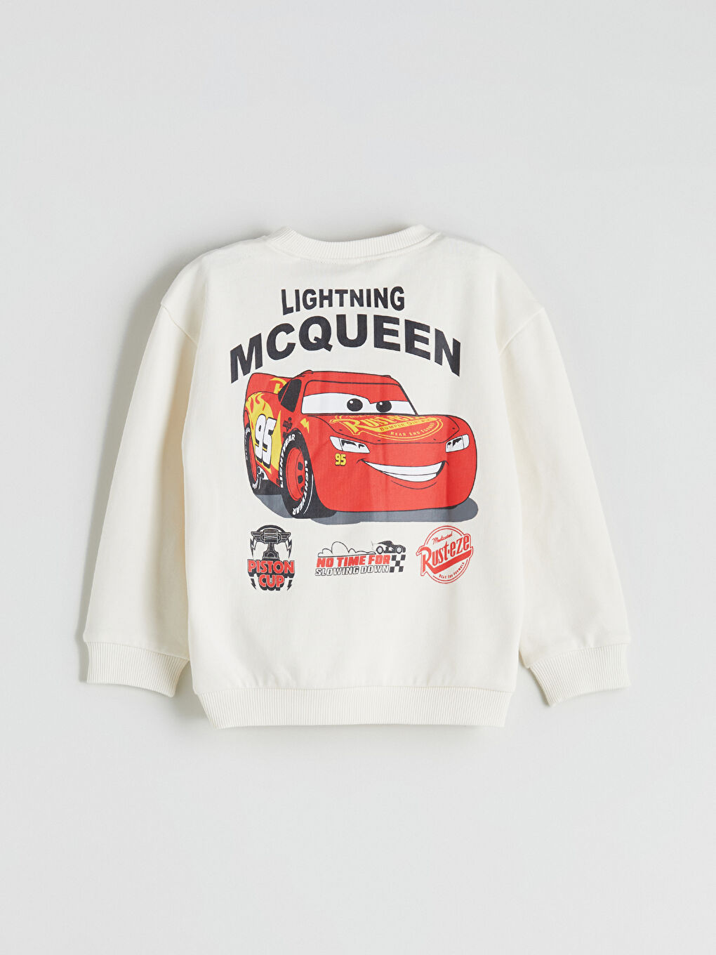 Bej Arabalar Baskılı Erkek Çocuk Sweatshirt-1