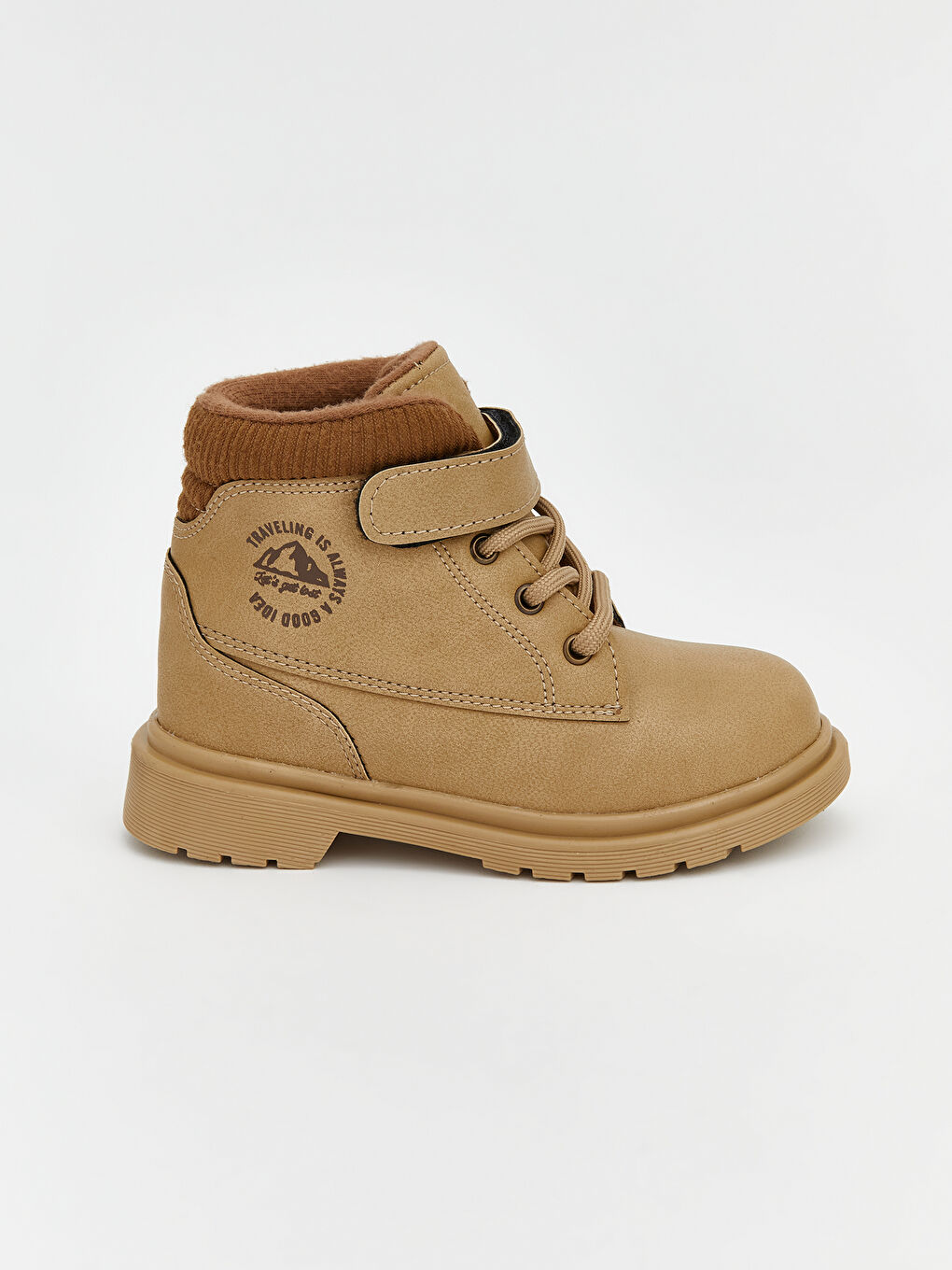 Kahverengi Bağcık ve Cırt Cırtlı Erkek Çocuk Bot-1