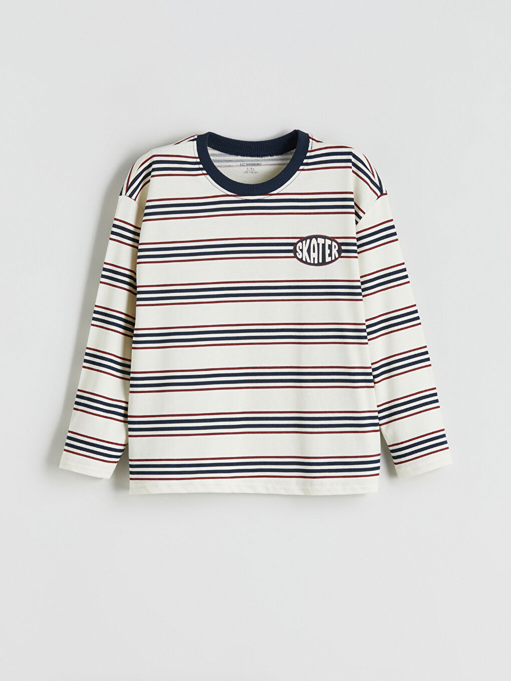 Crew Neck Striped Long Sleeve Boys' T-Shirt