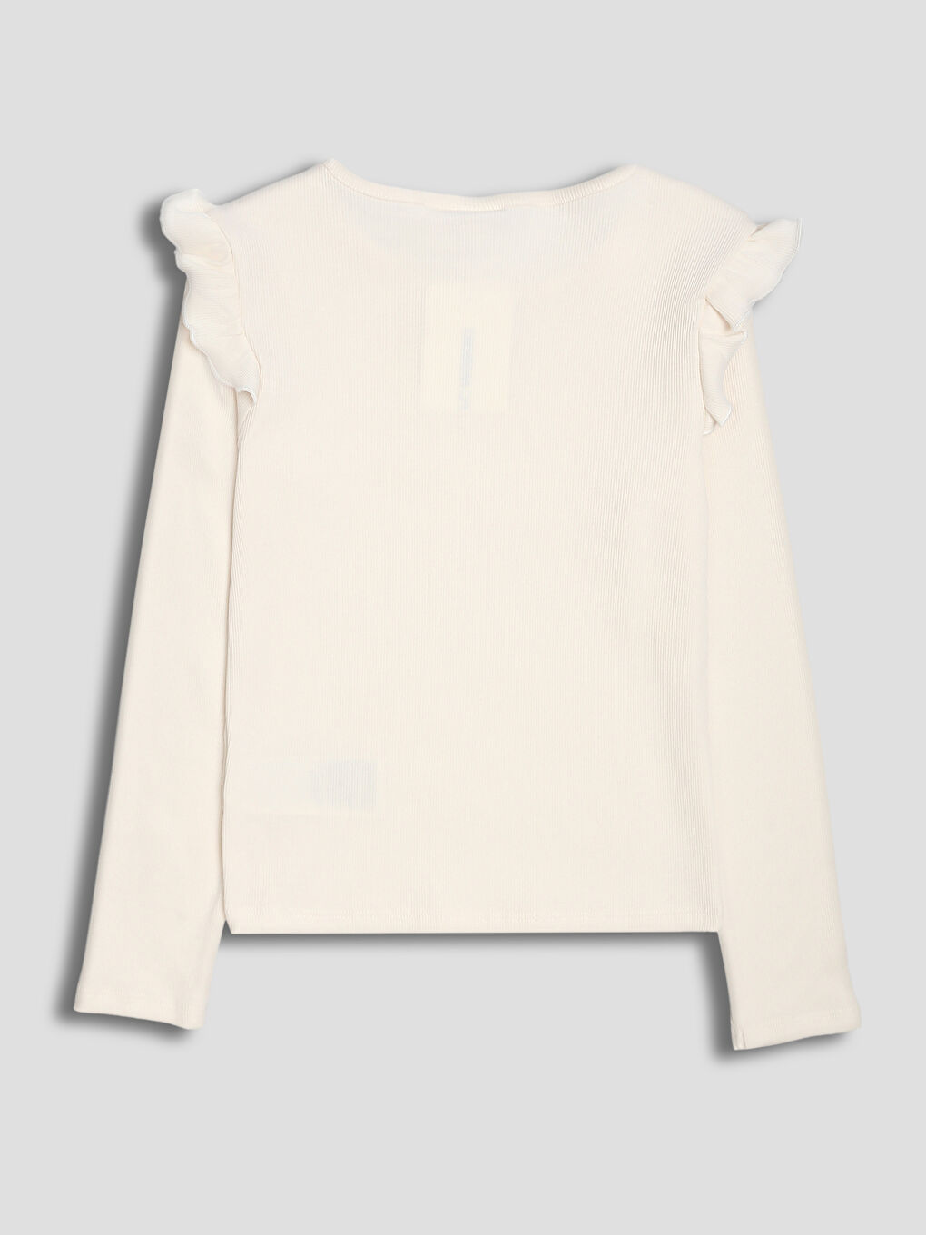 تيشيرت بناتي بتفاصيل كشكش برقبة دائرية-1