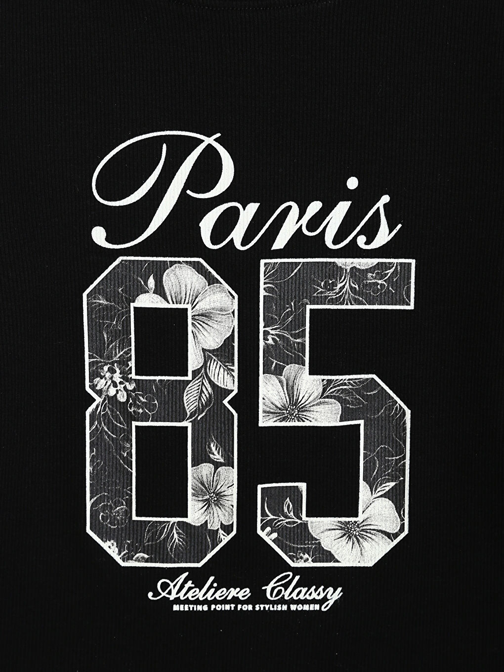 تيشيرت للبنات مطبوع برقبة دائرية-2