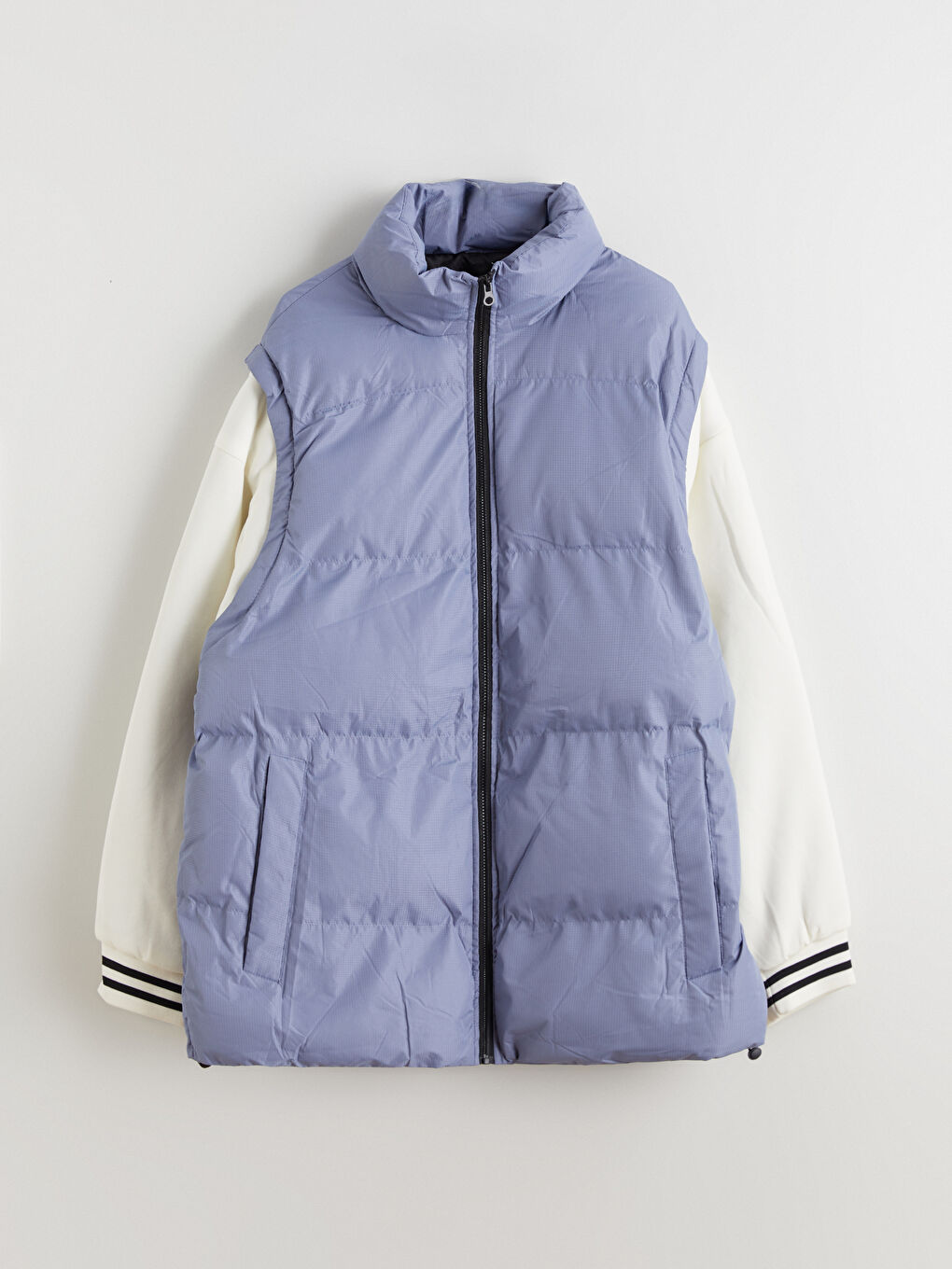 Mavi Çıkarılabilir Kollu Erkek Şişme Mont-2