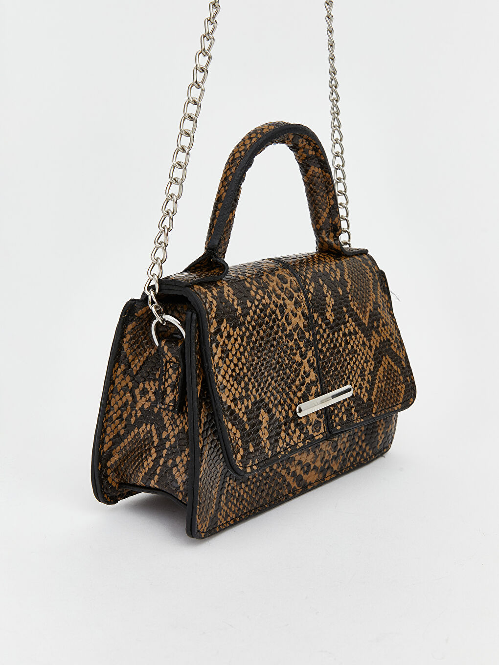 Karışık Zincir Detaylı Kadın Omuz Çantası-1