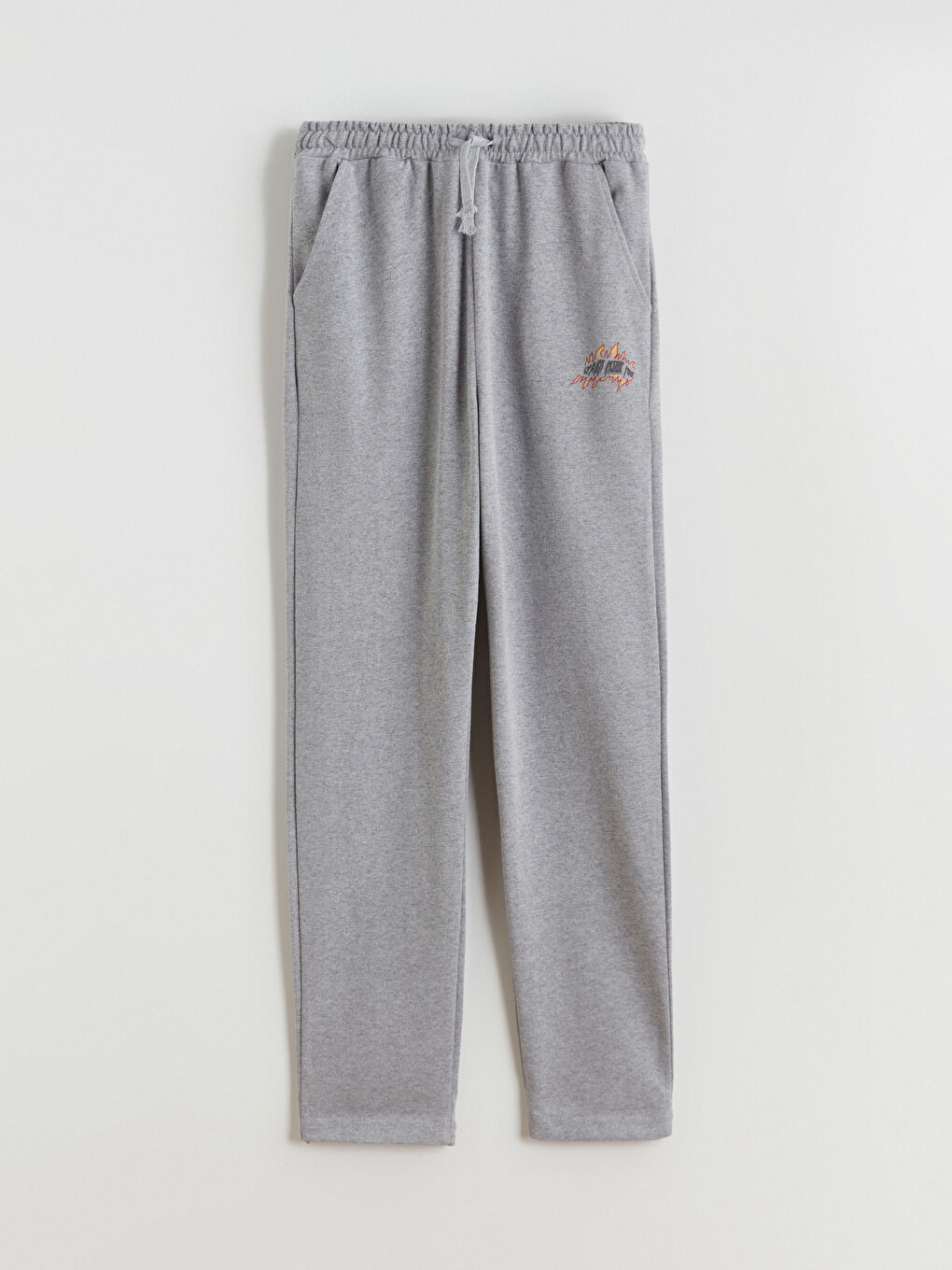 Gri Beli Lastikli Erkek Çocuk Eşofman Alt