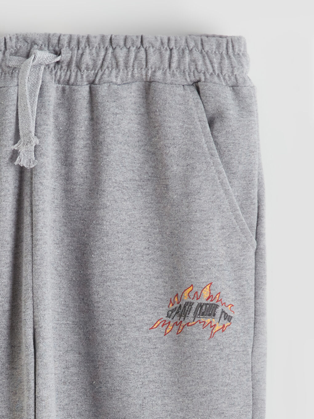 Gri Beli Lastikli Erkek Çocuk Eşofman Alt-1