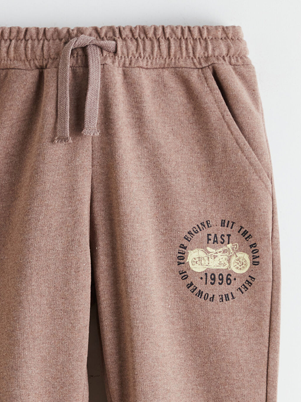 Kahverengi Beli Lastikli Erkek Çocuk Jogger Eşofman Altı-2